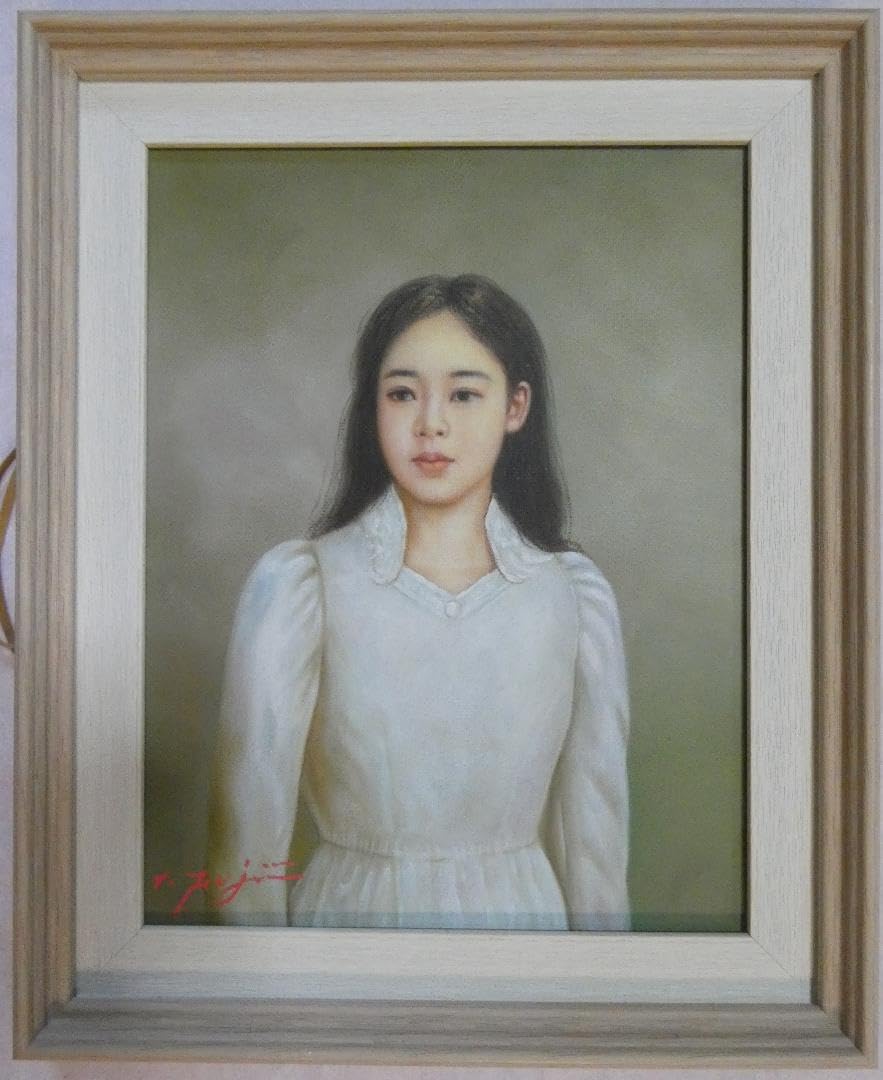 Amazon.co.jp: 絵画 肉筆手描き 油彩 藤井勉「約束」サインF6サイズ 