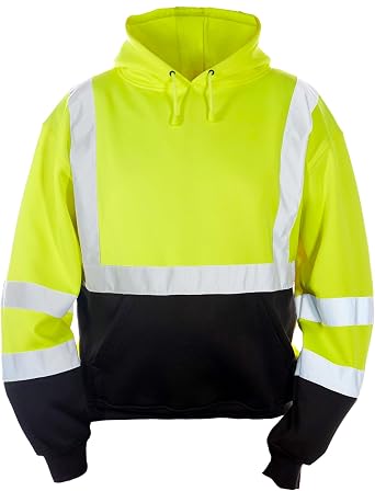 Kishigo Mens High Visibility Reflective Pullover Hoodie JS154, ANSI 107 Type R/Class 3