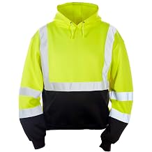 Kishigo Mens High Visibility Reflective Pullover Hoodie JS154, ANSI 107 Type R/Class 3