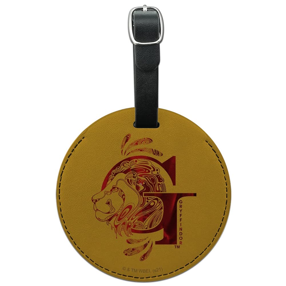 Harry Potter Gryffindor G Round Leather Luggage Card Suitcase Carry-On ID Tag
