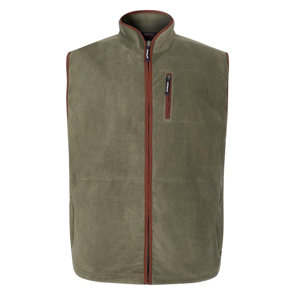 Espionage Men's Olive Green Microfleece Gilet For In 4XL