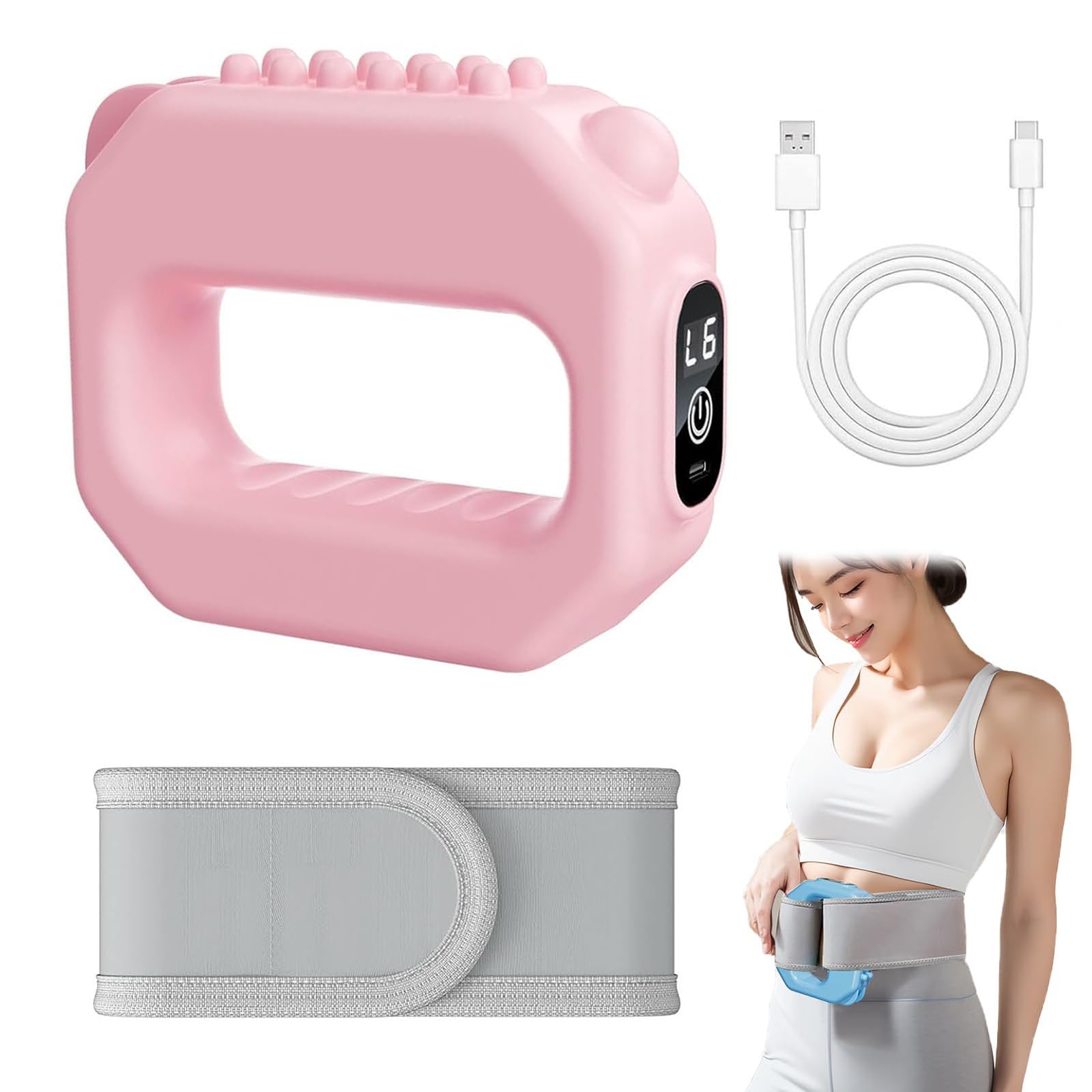 Mini Anillo Eléctrico De Masaje Muscular, Masajeador Eléctrico De Fascia Con Modos Ajustables, Herramienta De Masaje «Fascia Blaster», 10 Niveles De Intensidad, Quema Rápida De Grasa (A)