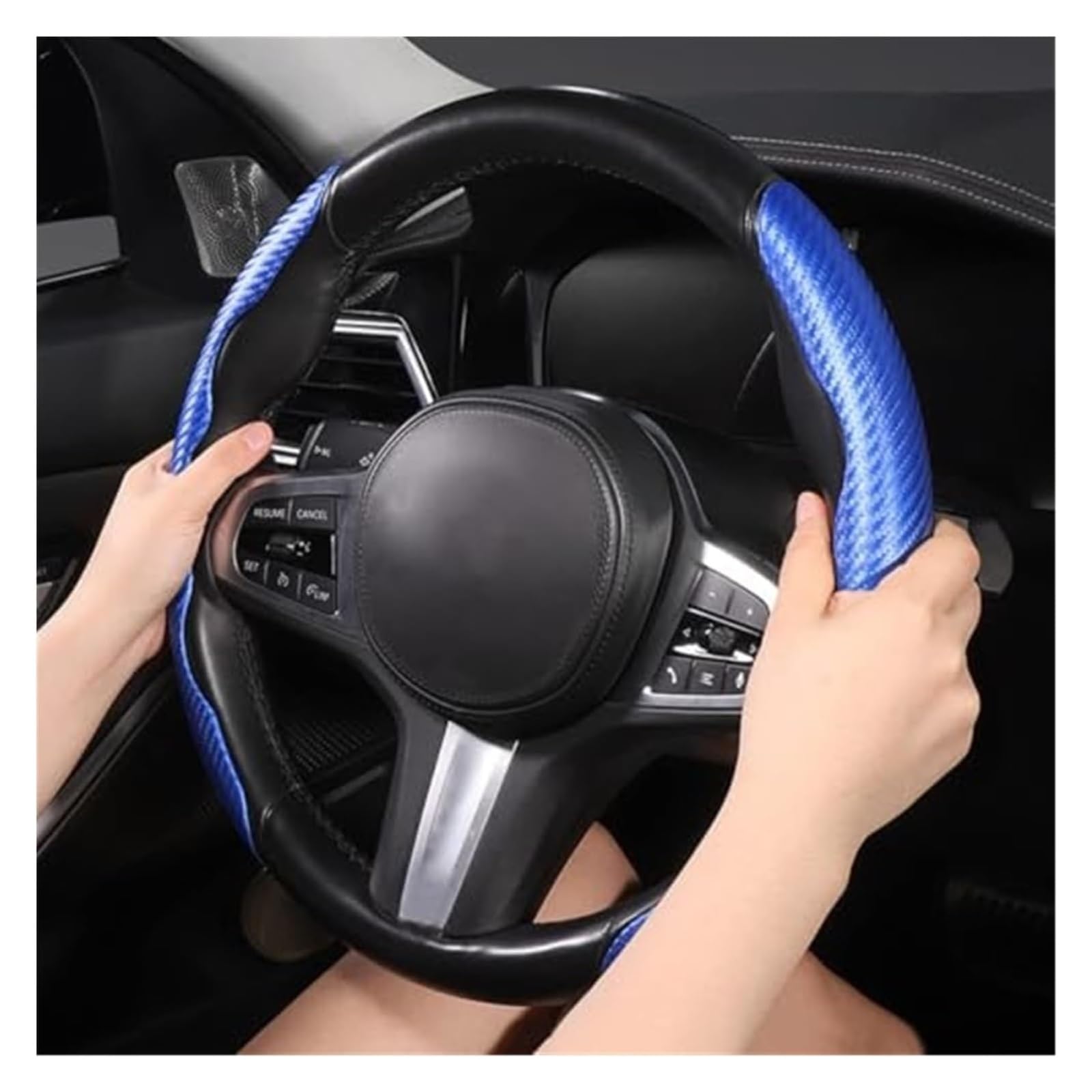 Funda Volante Coche para Benz para EQE para SUV 2022 Antideslizante Transpirable Segmentado Protector De Volante Cubierta Interior Coche Auto