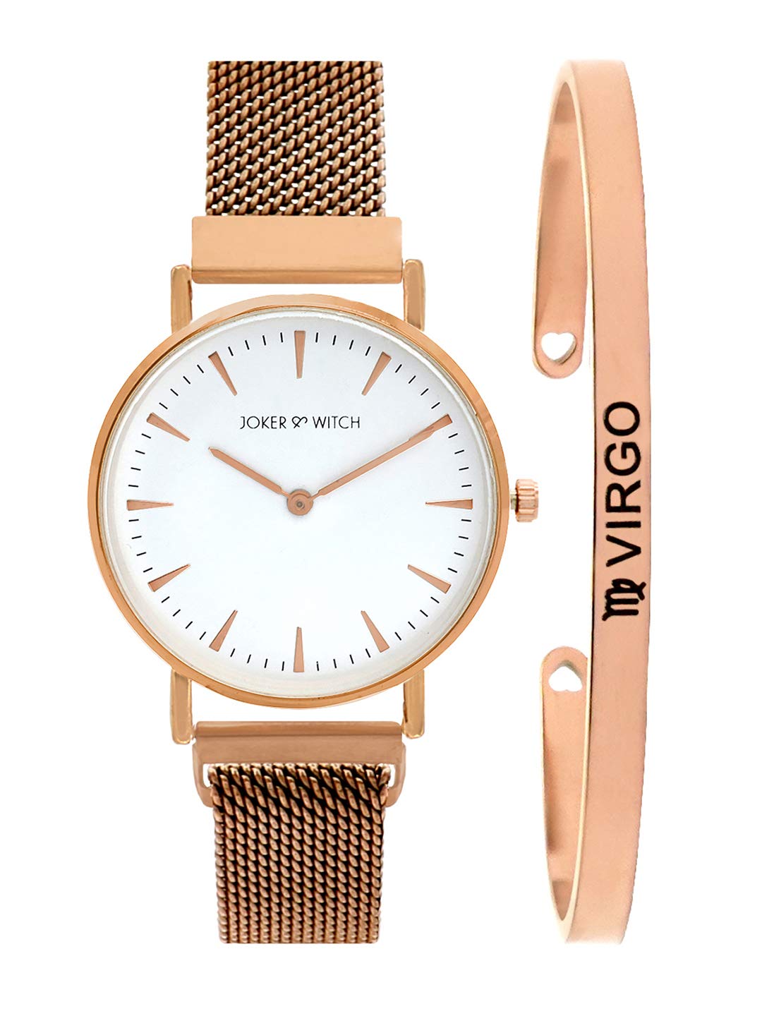 Joker & Witch Stainless Steel Ivy Virgo Analog Watch Bracelet Gift Set For Women, White Dial, Rose Gold Band (B08WPS22DD) Amazon Price History, Amazon Price Tracker