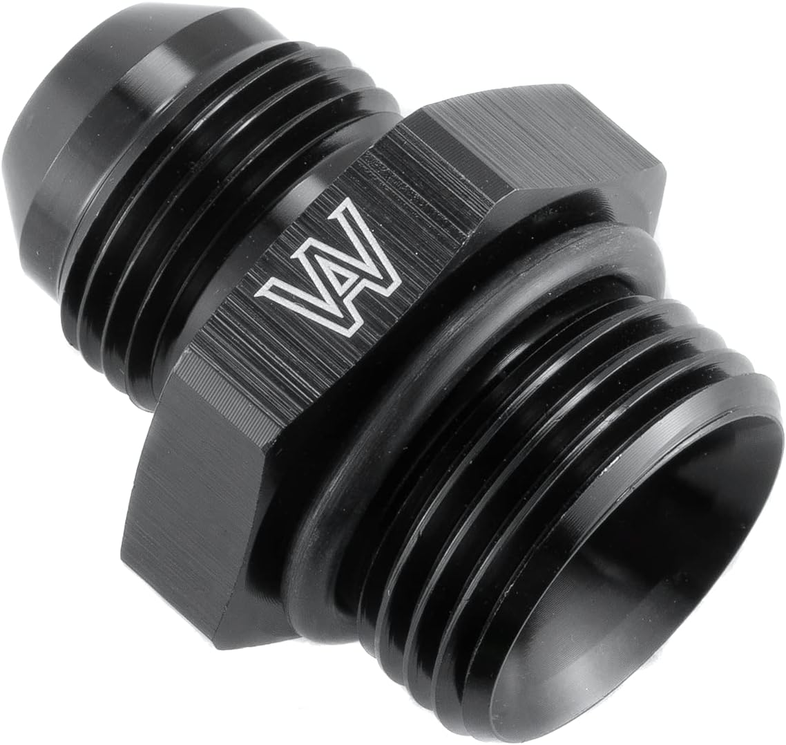 8AN Male Flare to 10AN Male ORB O Ring Flare Boss Fuel Pump Rail Adapter Fitting Aluminum Black