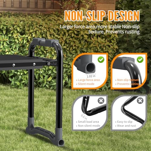 Garden Kneeler and Seat, Wider and Thicker Kneeling Pad Heavy Duty Gardening Stool with Gardening Tool Pouch and Bag, Garden Bench/Chair Gifts for Women, Seniors - Thumbnail 4