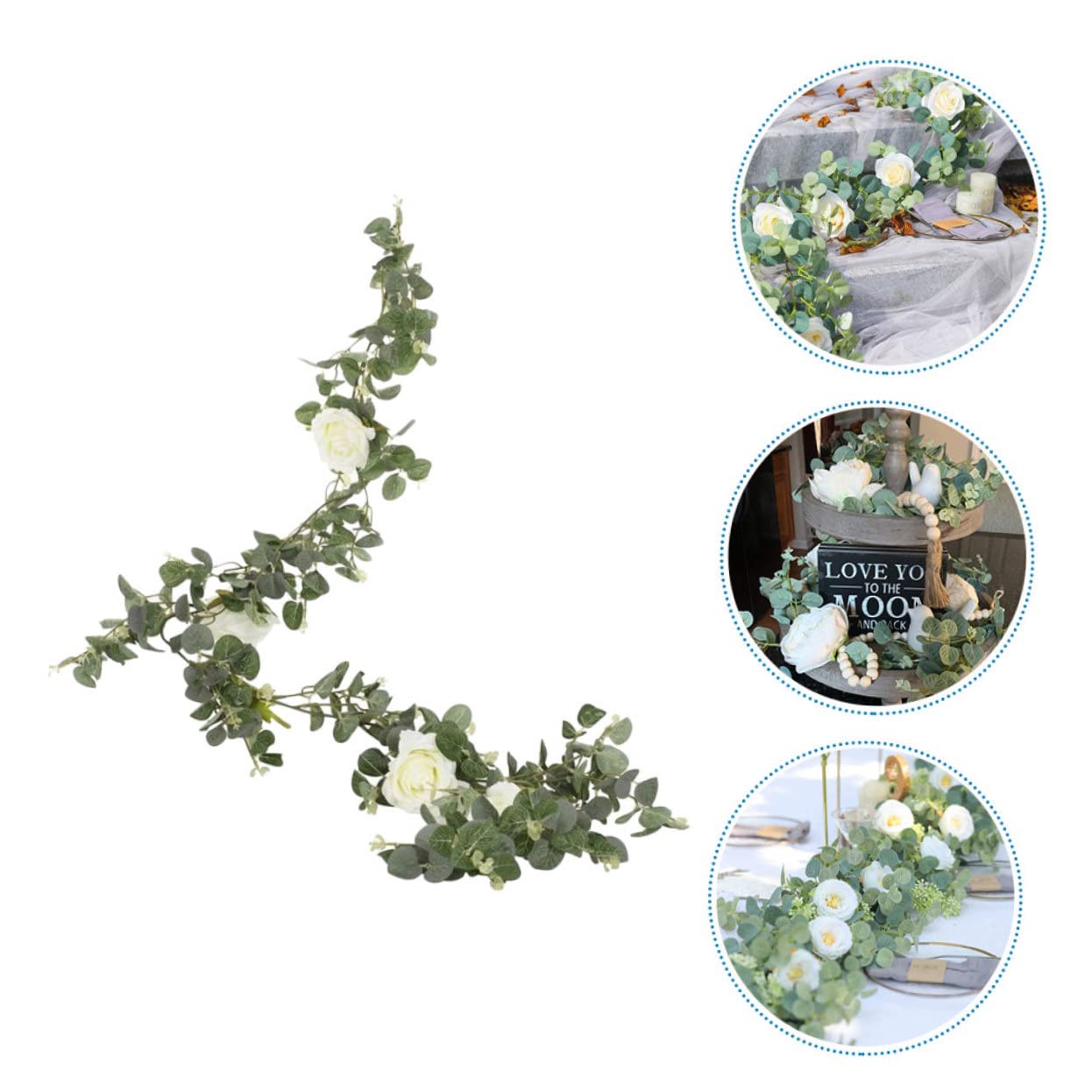 PRETYZOOM 3stücke Künstliche Eukalyptus-blumengirlande Dekorative Hängende Blumenranke Für Hochzeiten - Und Wohnaccessoires Kunstblumen Für Besondere Anlässe