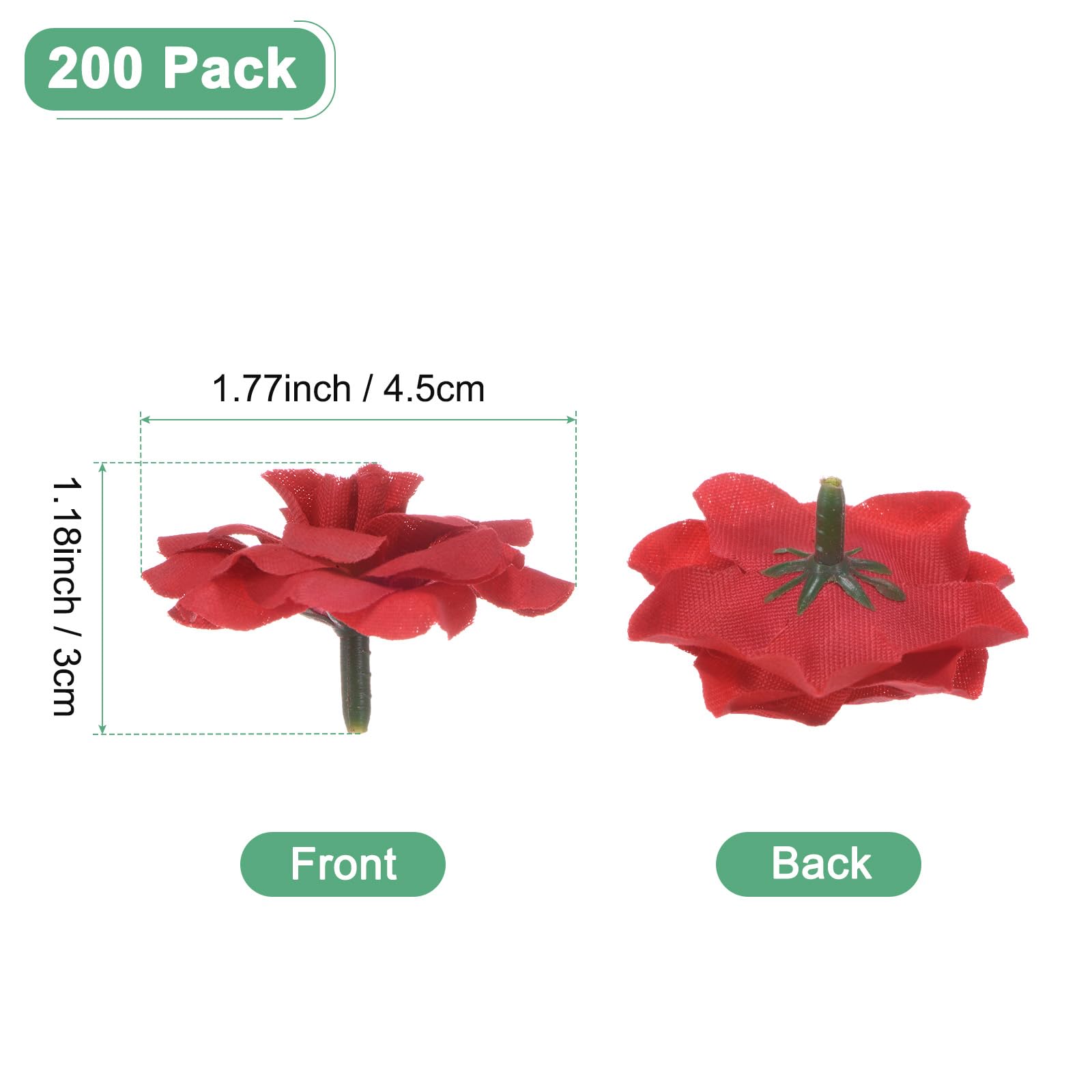 M METERXITY 200-Pack Artificial Roses Heads, Silk Faux Rose Head for Wedding/Bouquet/Flower Wall/DIY Crafts/Party Decoration - Image 3