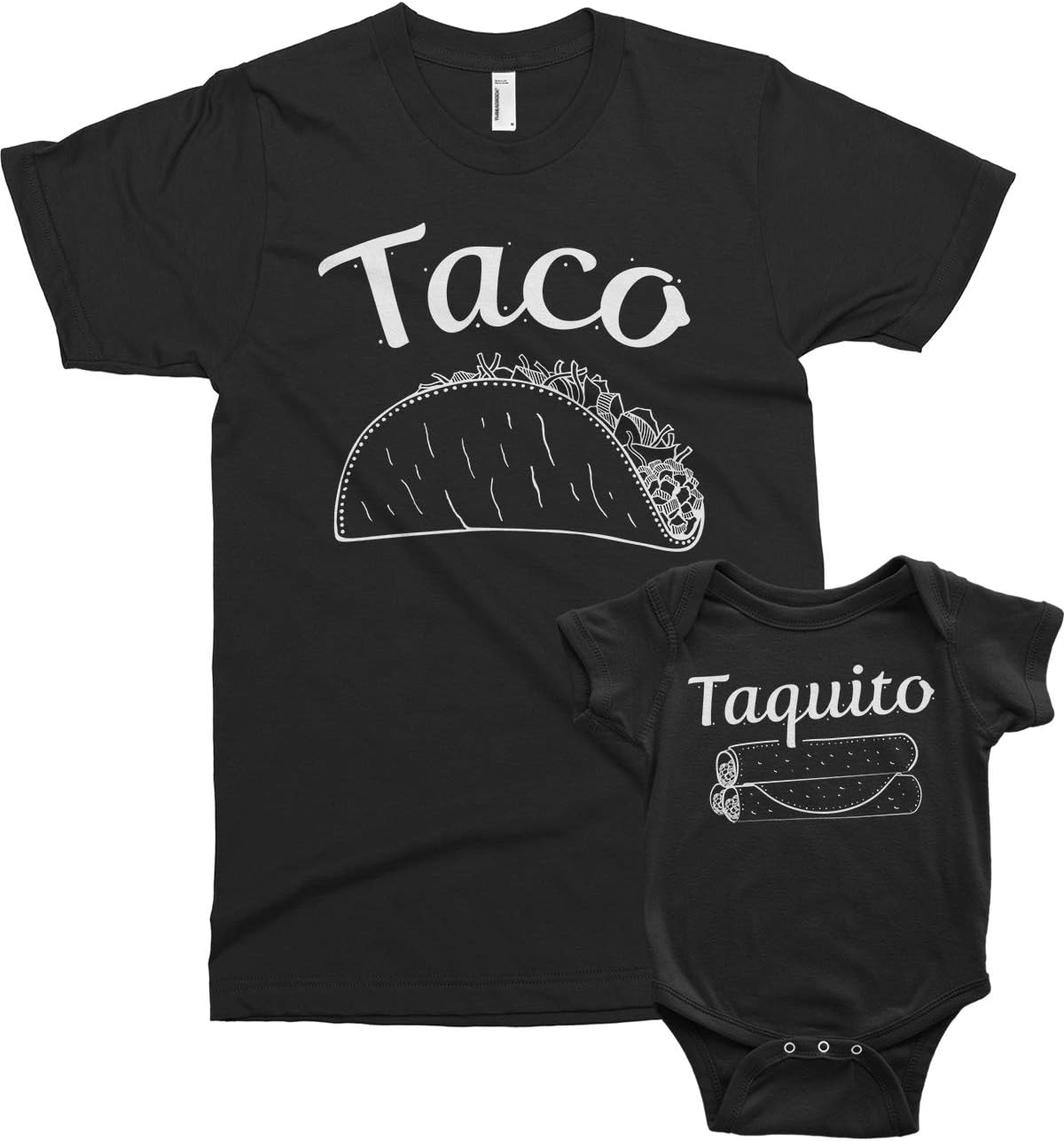 Threadrock Taco & Taquito Infant Bodysuit & Men's T-Shirt Matching Set