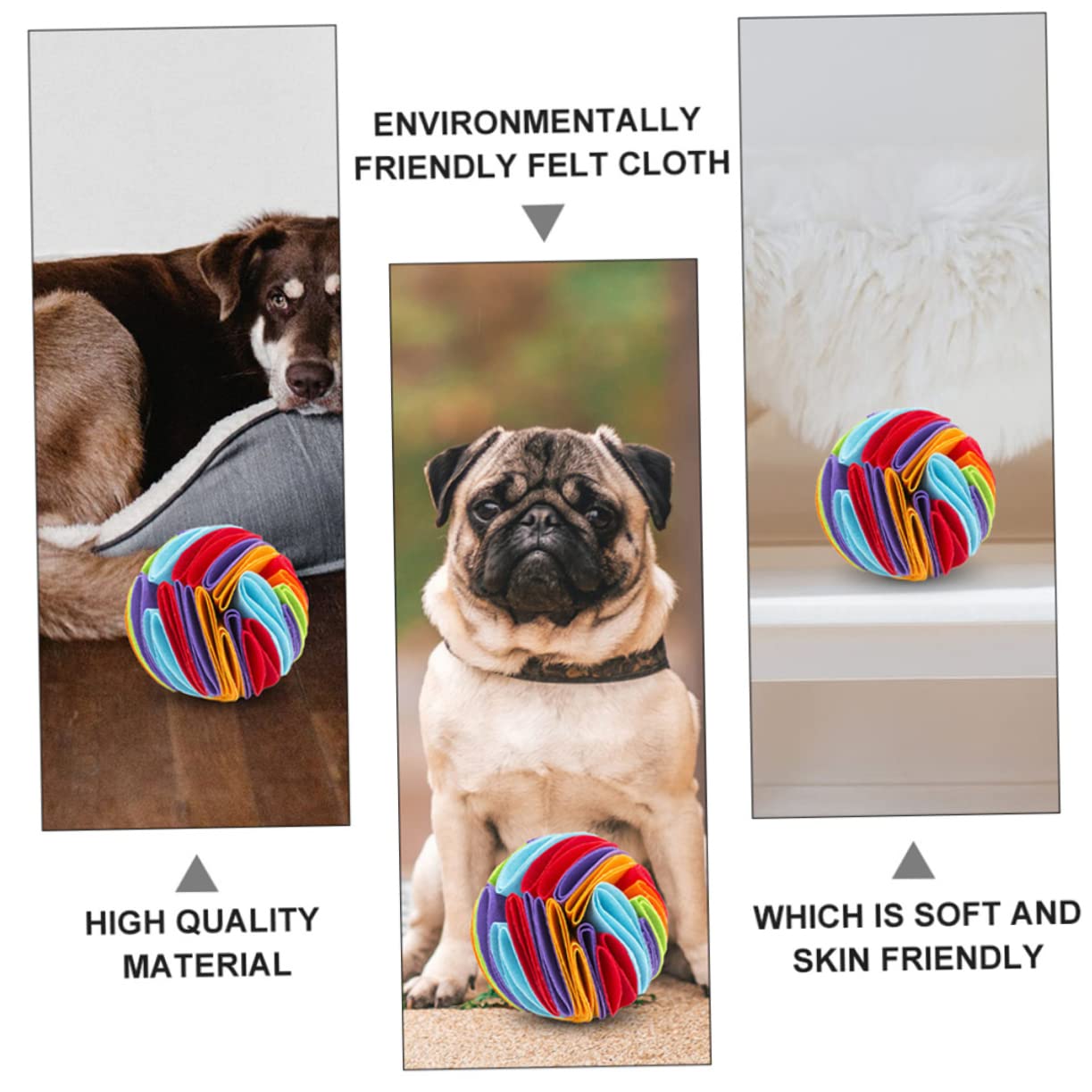 FRCOLOR 4stücke Hundeschnüffelbälle Aus Filz Leckereien Verstecken Langsames Fressen Fördern Für Welpen Und Kleine Hunde Um Stress Abzubauen Sinne Zu Schärfen