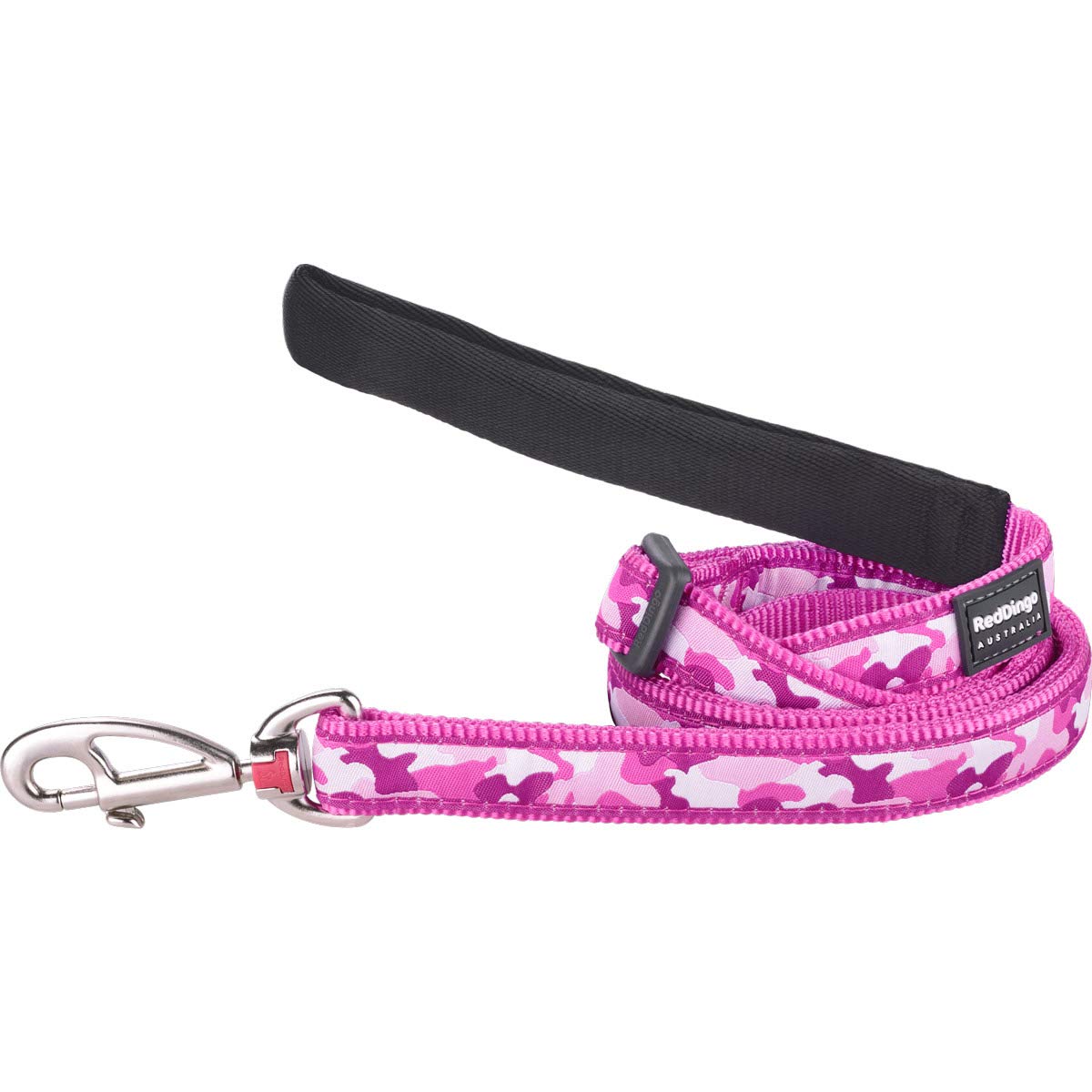 Laisse Red Dingo rose L 1,8m sangle nylon motif camouflage chien