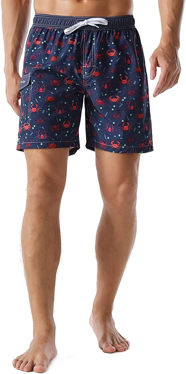 unitop Men's Swim Trunks Classic Lightweight Board Shorts with Lining
