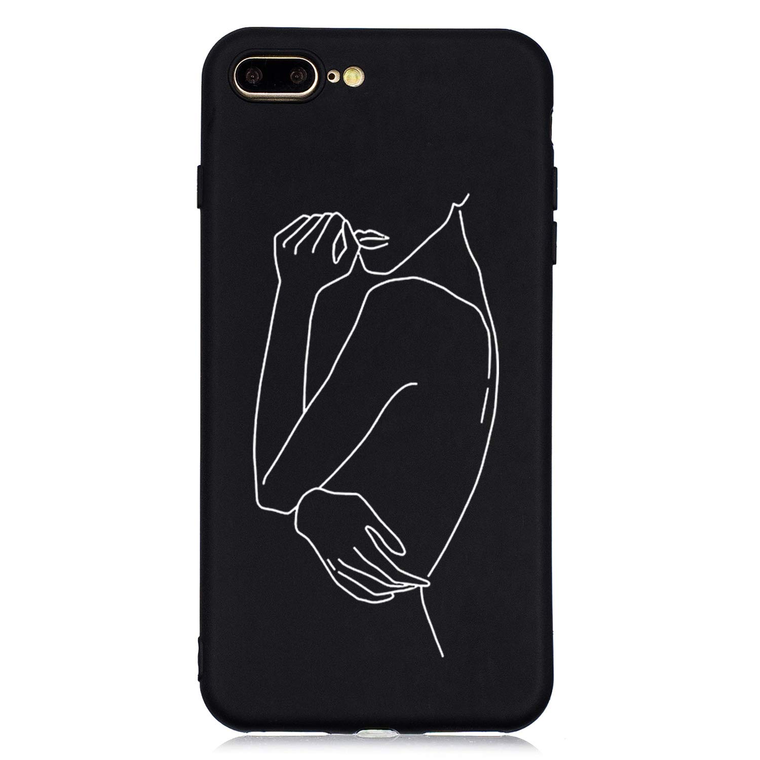 HopMore Nero Cover per iPhone 6S Plus/iPhone 6 Plus Silicone Morbido Custodia Disegni Galassia Universo Spazio Fiore Creativa Antiurto Case Morbide Gomma Protettiva Caso Molle - Design C