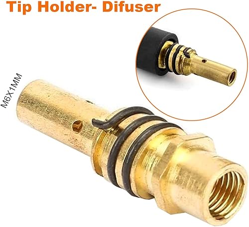 Miniatura 5 de FORTON Mig Kit de repuesto de accesorios para pistola de soldadura, 10 puntas de soldadura de 0.030 pulgadas + 2 boquillas de gas + 2 difusores de