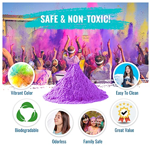 Color Blaze Holi Colored Powder - 25 Lbs Of Purple Powdered Color - For Fun Runs, Color Toss, Rangoli, Powder War, Backyard Party & Festivals - Pack Of 1 Big Bag - 25 Pounds In Bulk - Purple #TOP3
