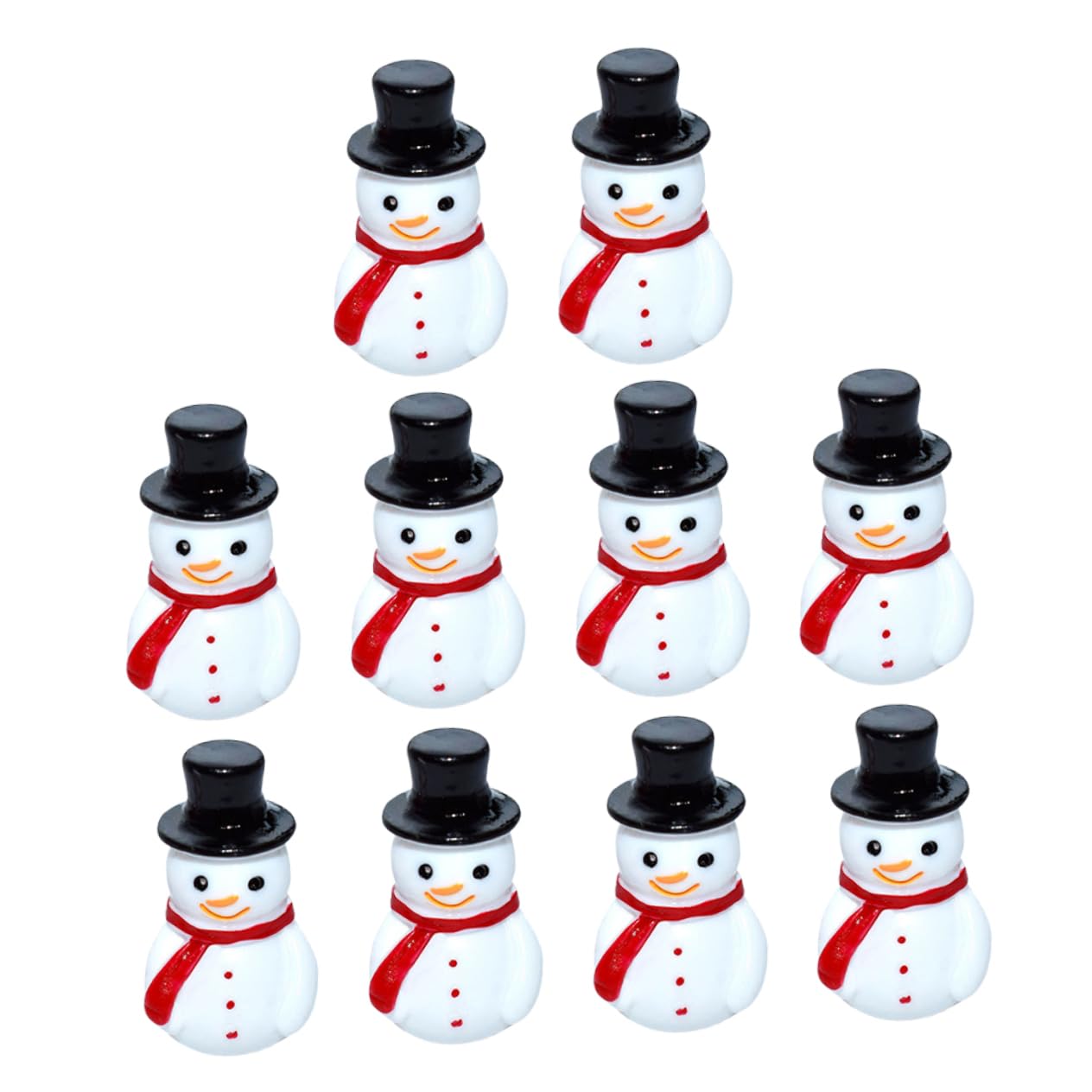 GARVALON Mini Snowman Figurines for Crafts 10 Pack Christmas Snowman Ornaments Xmas Mini Snowman Decor