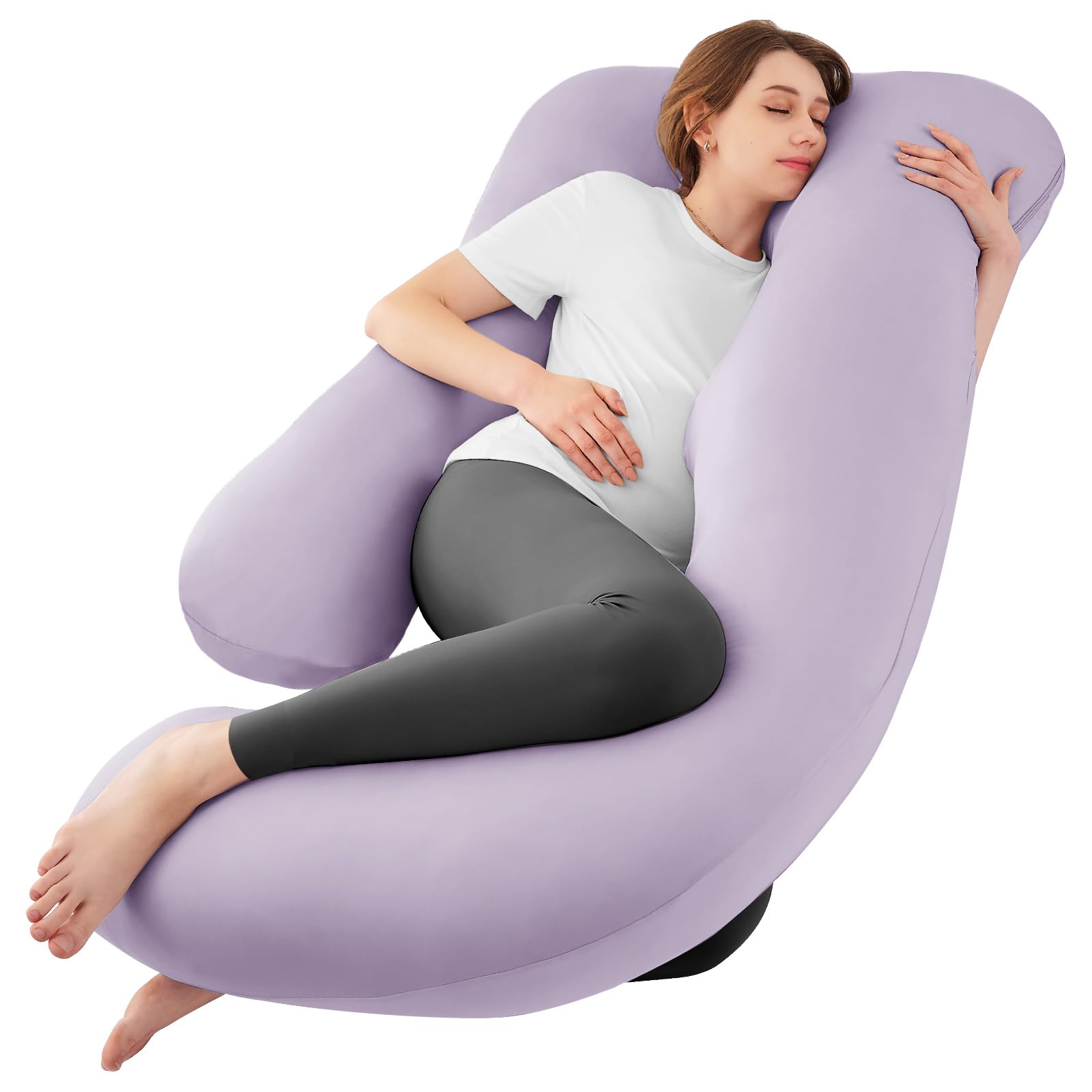 Cooling Pregnancy Pillows for Sleeping, 57'' Full Body Pillow, Lavender