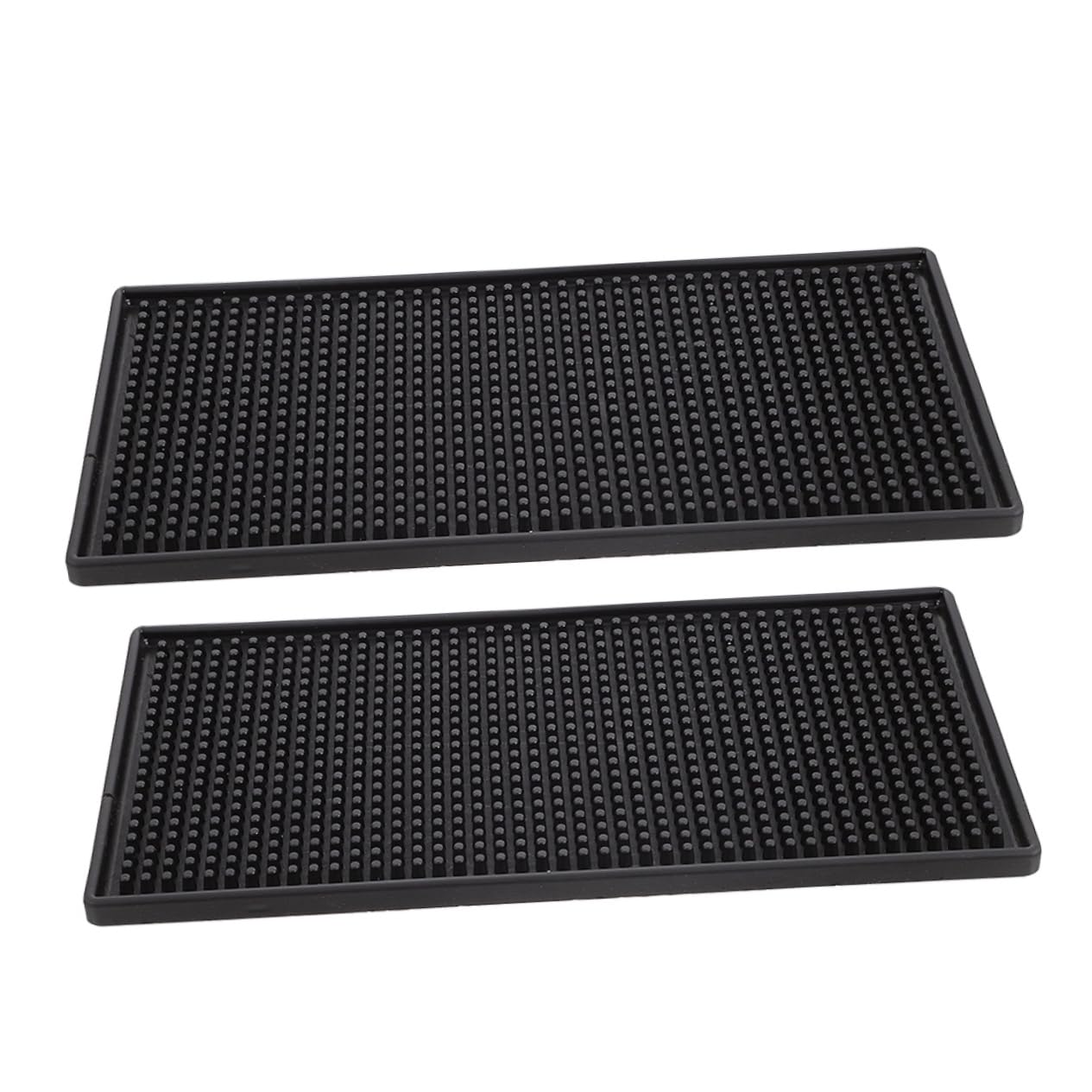 Tappetino Antiscivolo da Bar Rettangolare 2 Pezzi in Pvc | Nero, per Bancone e Contatori, Resistente All’usura, Facile Pulire e Riporre