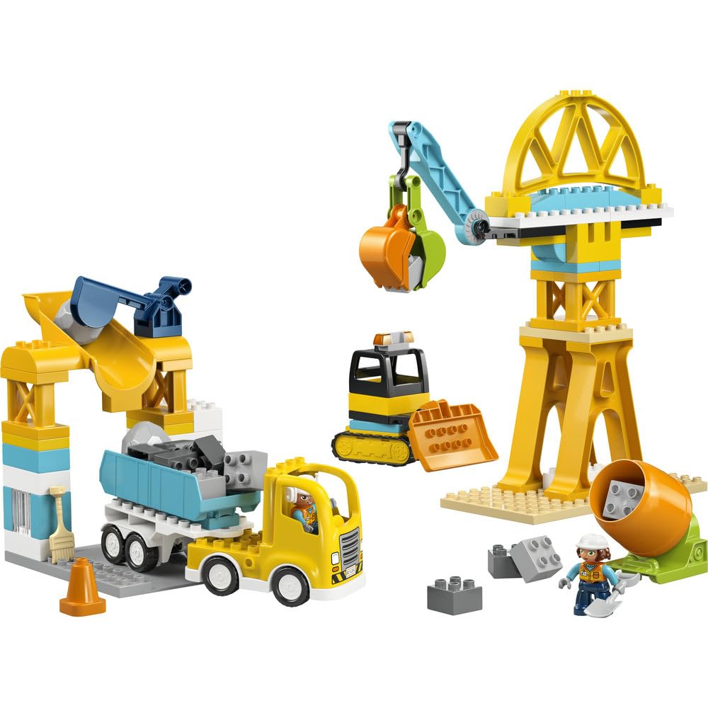 LEGO DUPLO Plac budowy z pojazdami 3 w 1 10476 | plac budowy, klocki dla 3-latka, prezent dla chłopca i dziewczynki 3+, pojazdy 3 w 1, 84 elementy