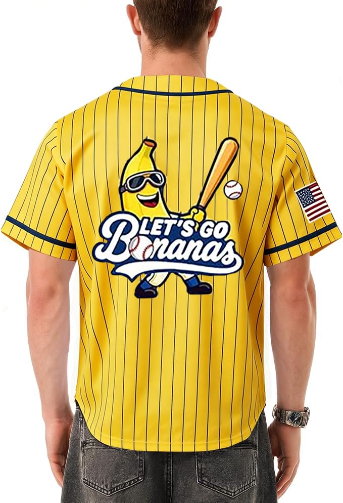 Camiseta de béisbol abotonada para hombre con estampado doble cara miniatura 2