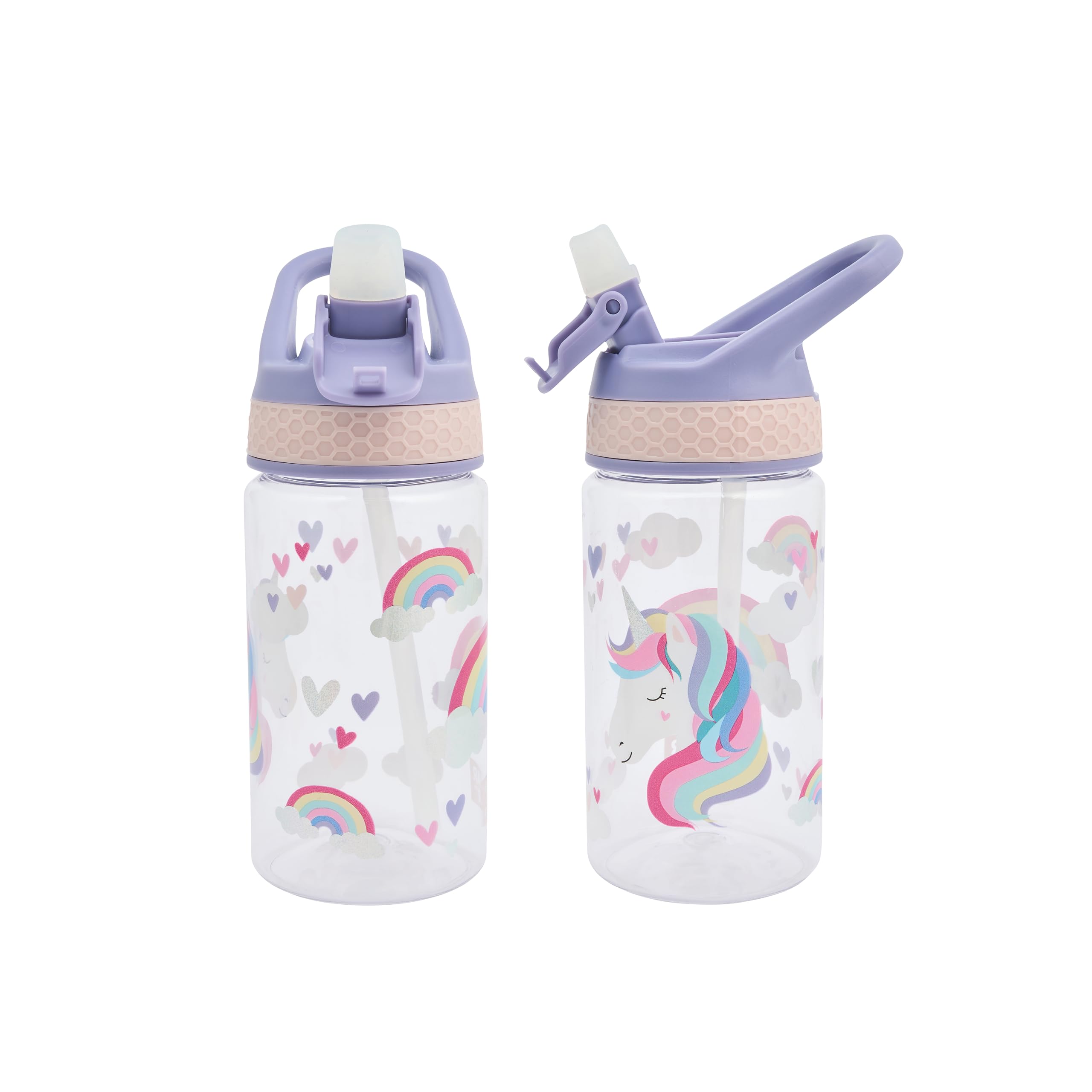 Polar Gear 430ml Kids Bottle with Easy Open Flip Cap - BPA Free, Spill-Proof Soft Spout, Secure Screw Cap Closure, Suitable for Ages 48 Months and Up - Unicorn, Purple โ image 1