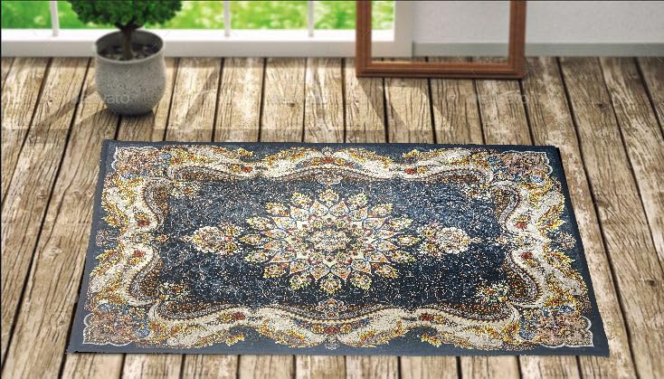 NGEL Traditional Style Printed Door Mat || Luxurious and Elegant Carpet Area Rugs || Vintage Pattern Door Mat for Living Room, Sofa Area, Bathroom & Kitchen (Pack of 1) (Traditional)