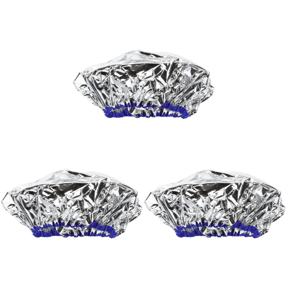 NALACAL Aluminum Thermic Foil Reusable Processing Cap, Hair Drying Hat, for Hair Deep Conditioning, Heat Cap Foil Coloring Cap, for hair Cap Reusable Processing Heat Thermal Caps (3 pack)
