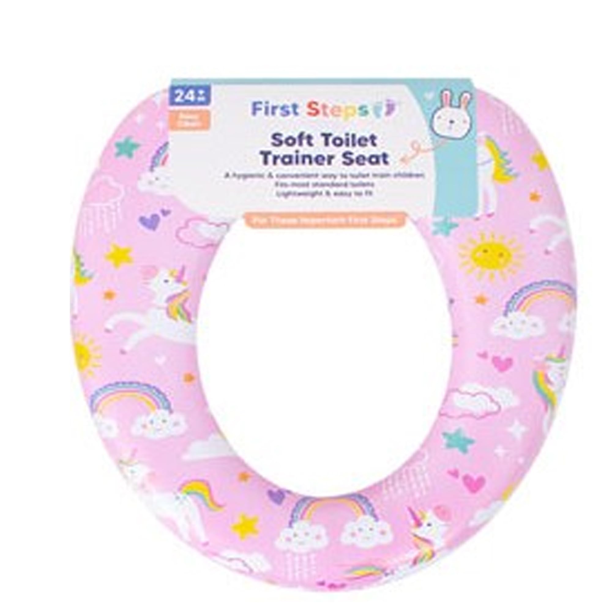 MAXPERKX Kids Trainer Soft Foam Padded Toilet Seat Children Baby Toddler Potty Training Unicorn Kids Kid Toddlers Pee Padded Fun Toilet Seat Soft Trainer Padded Bathroom (Pink)