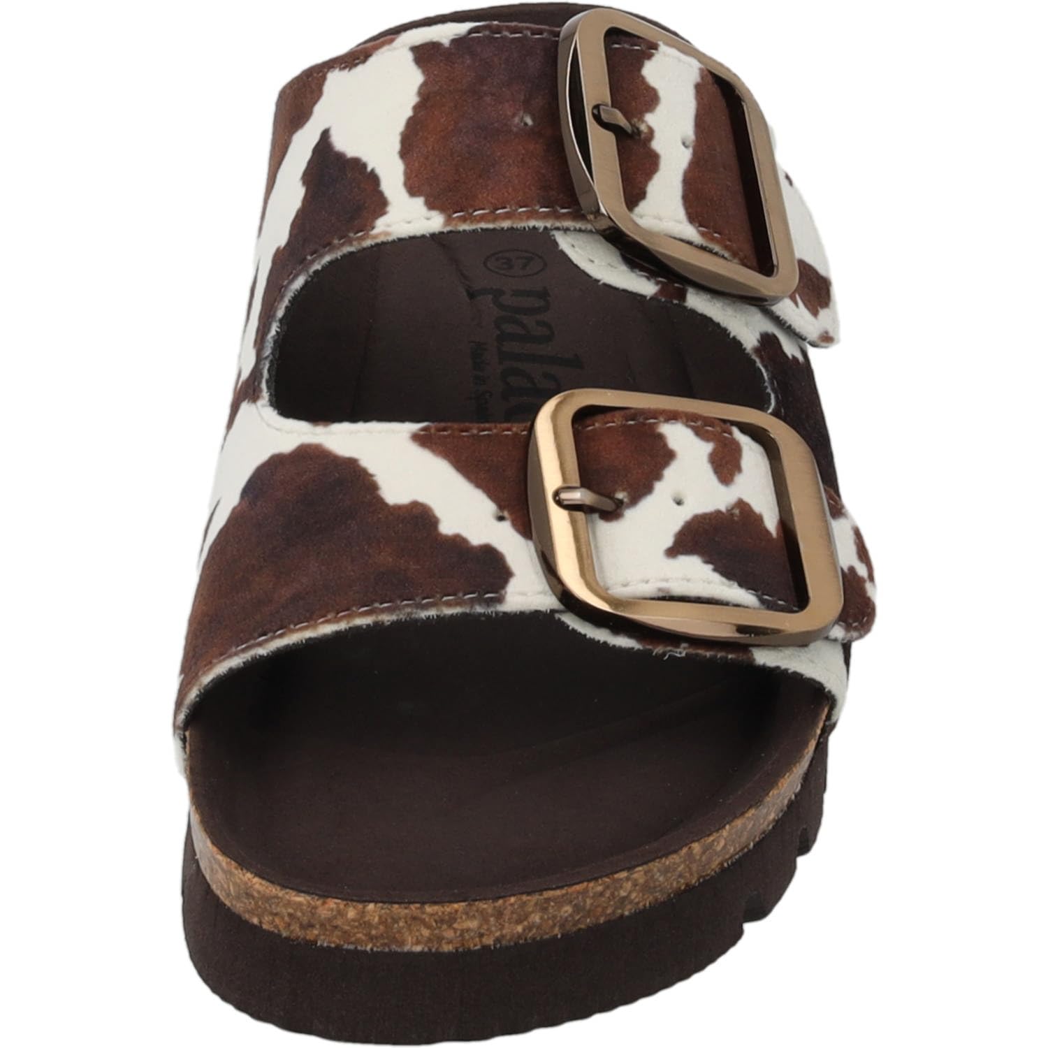 Palado Damen Pantoletten Korfu MP Western - Sandalen Made in Spain - elegante Hausschuhe mit Kork-Fußbett - modische Sommerschuhe