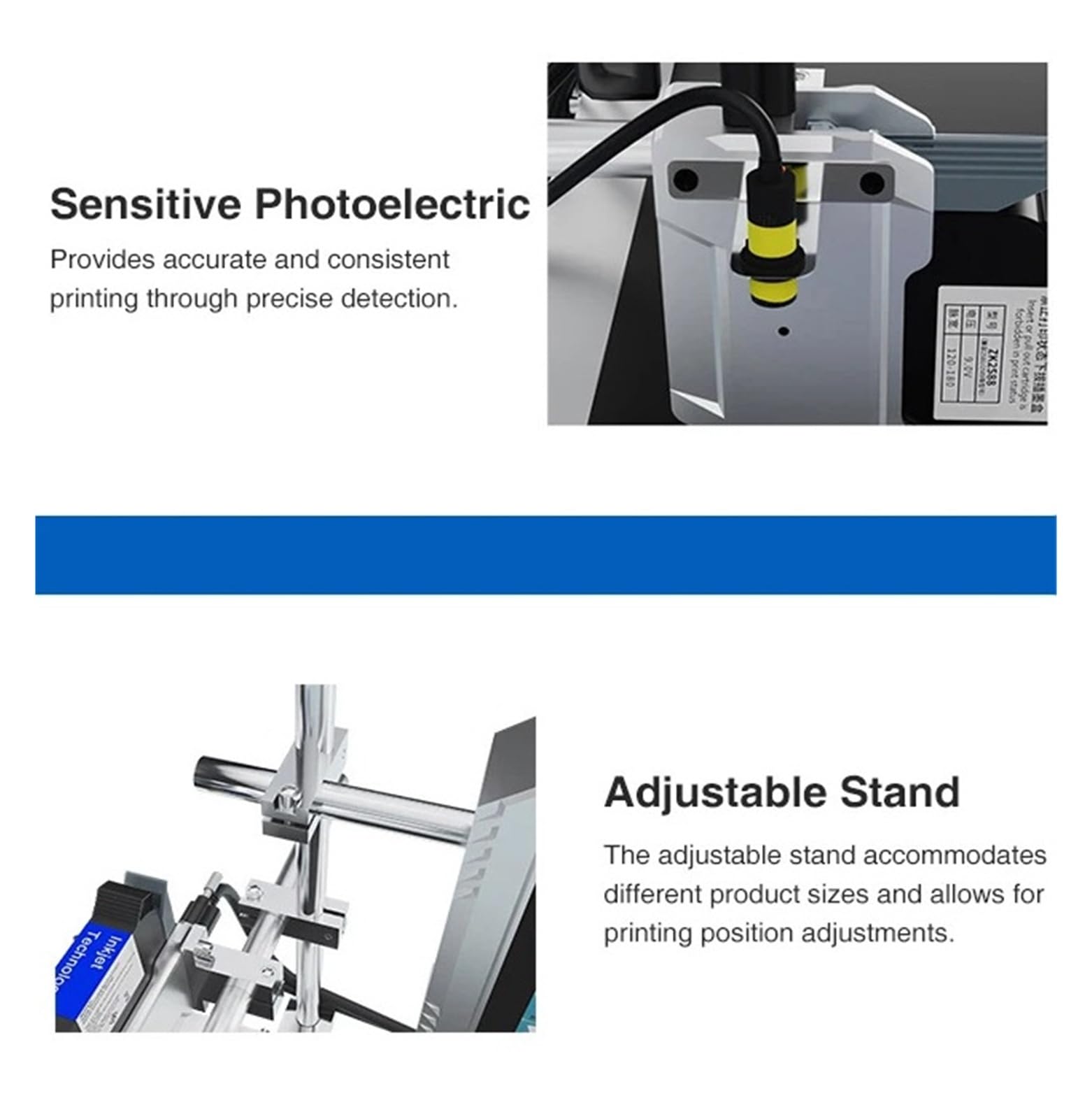 Stampante a getto d'inchiostro termica online for macchina di codifica automatica da 12,7 mm, 28 lingue su qualsiasi superficie(Printer 1 yellow ink)