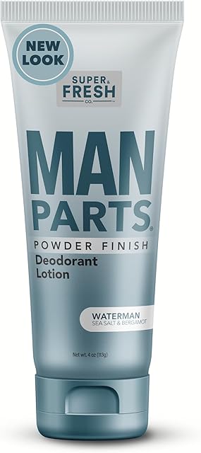 Super Fresh Man Parts Ball Deodorant For Men - 2-in-1 Deodorant & Powder Lotion that Deodorizes and Stops Sticky, Itchy, Smelly Man Parts - Aluminum Free, No Talc, No Parabens - Dermatologist Tested - Made in USA - 4 fl oz Tube