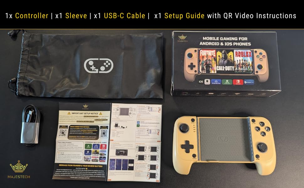 MAJESTECH (NEW 2025 Phone Game Controller For iPhone/Android, RGB Hall Joystick, Mechanical Trigger, Xbox Cloud/Playstation Remote Play/Call of Duty/Roblox Wireless Bluetooth Mobile Gaming Gamepad image 7 of 7 B0DSLBPVVL