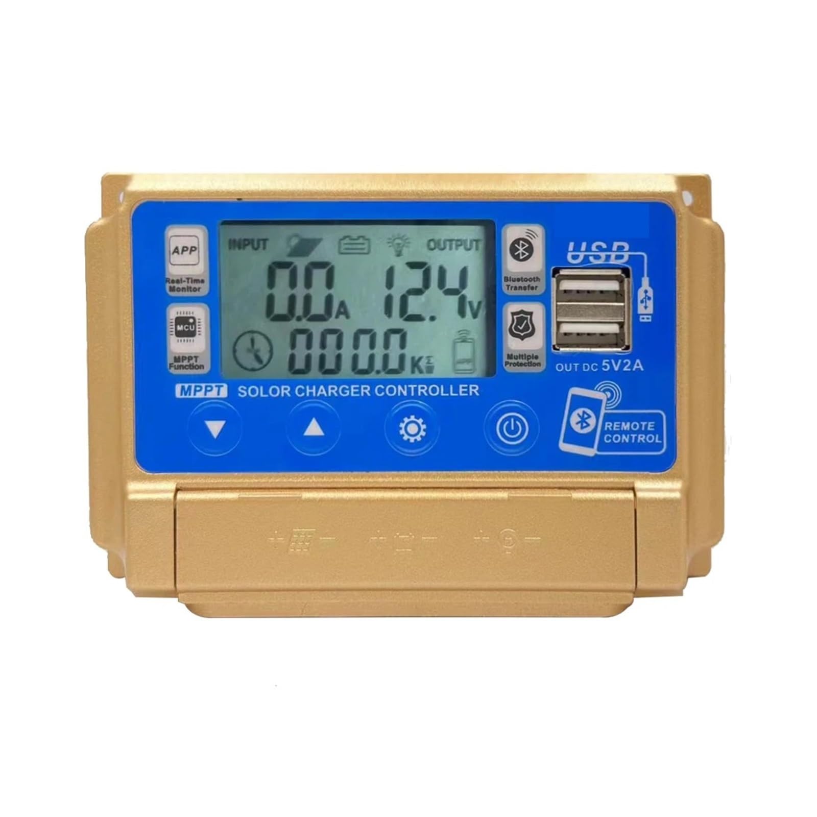 CUDTAPI MPPT 30A Solar Charge Controller 12V 24V Auto GEL,FLD,Charging Regulator With LCD,Dual USB,APP Communication(Onecolor)