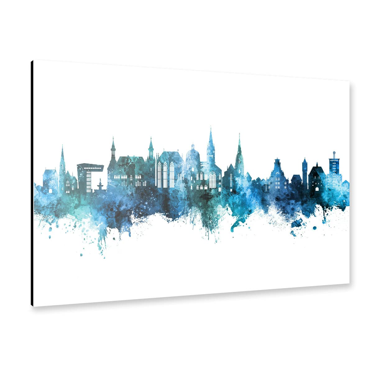 artboxONE Alu-Print 60x40 cm Aachen Germany Skyline Blue von Künstler Michael Tompsett