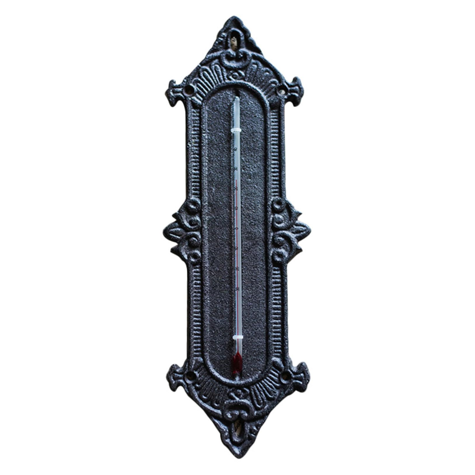 Innenthermometer Klassisches Gewächshaus Thermometer aus Eisen mit Hygrometer Schwarzes Wandmontierbar für Garten und Innenräume