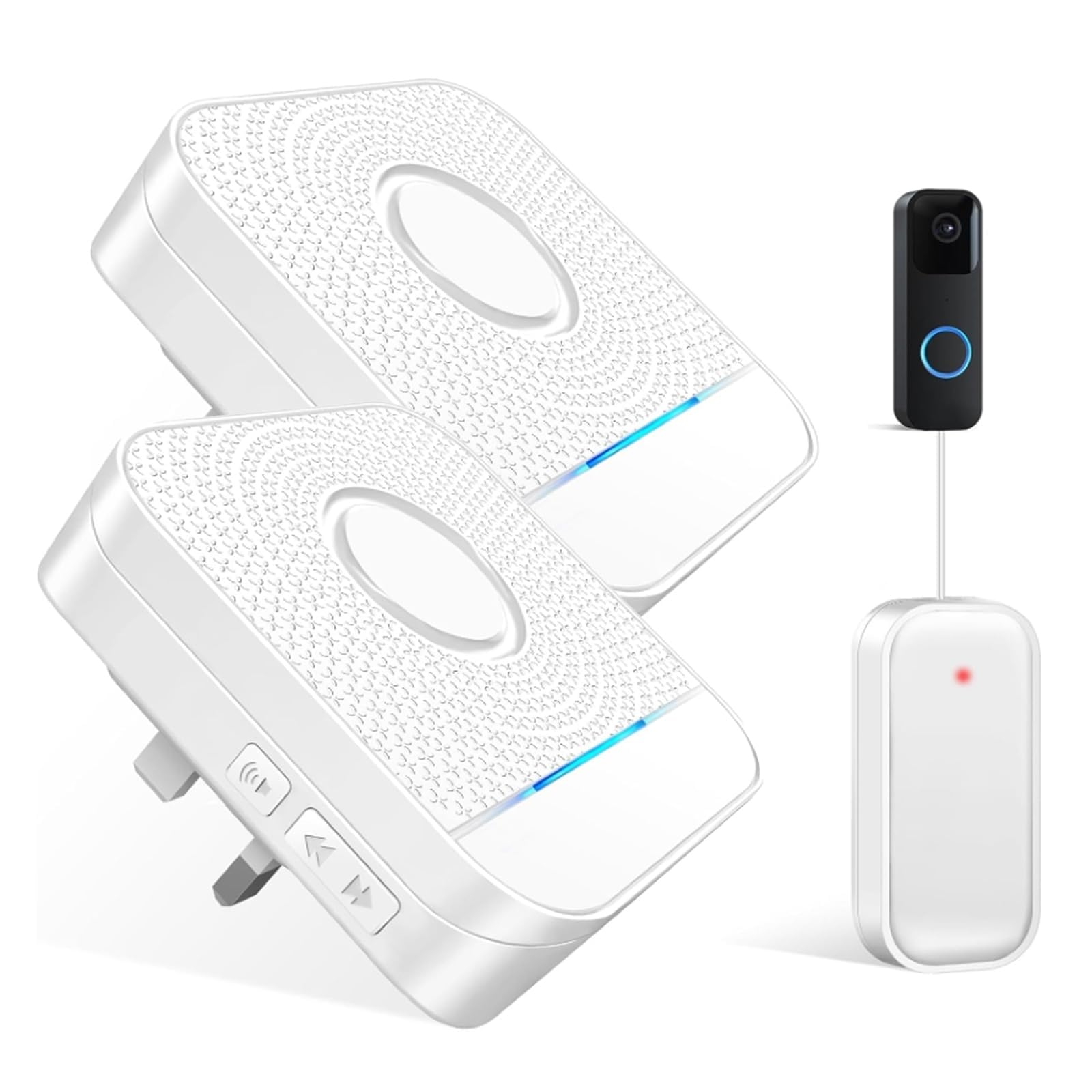 BITIWEND Kabellose Türklingelverlängerung wandelt für Blink-Video-Türklingel der 1. und neuen 2. Generation in kabellose Türklingel mit 1,8 m Reichweite, 58 Klingeltönen und 0-110 dB Türklingel (APP