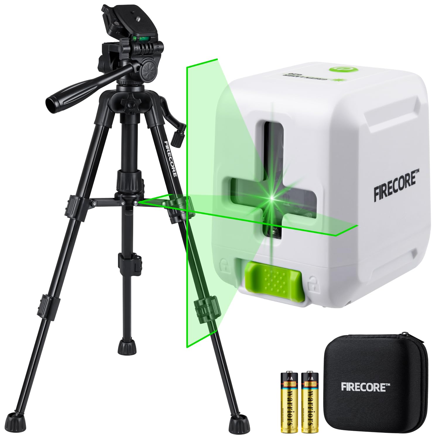 Firecore G20 Nivel Laser Autonivelante en Cruz, Nivel Laser con Trípode Alcance de 30 m, IP54 Lazer Verde Ideal para DIY, Decoracion,Herramienta De Nivelación