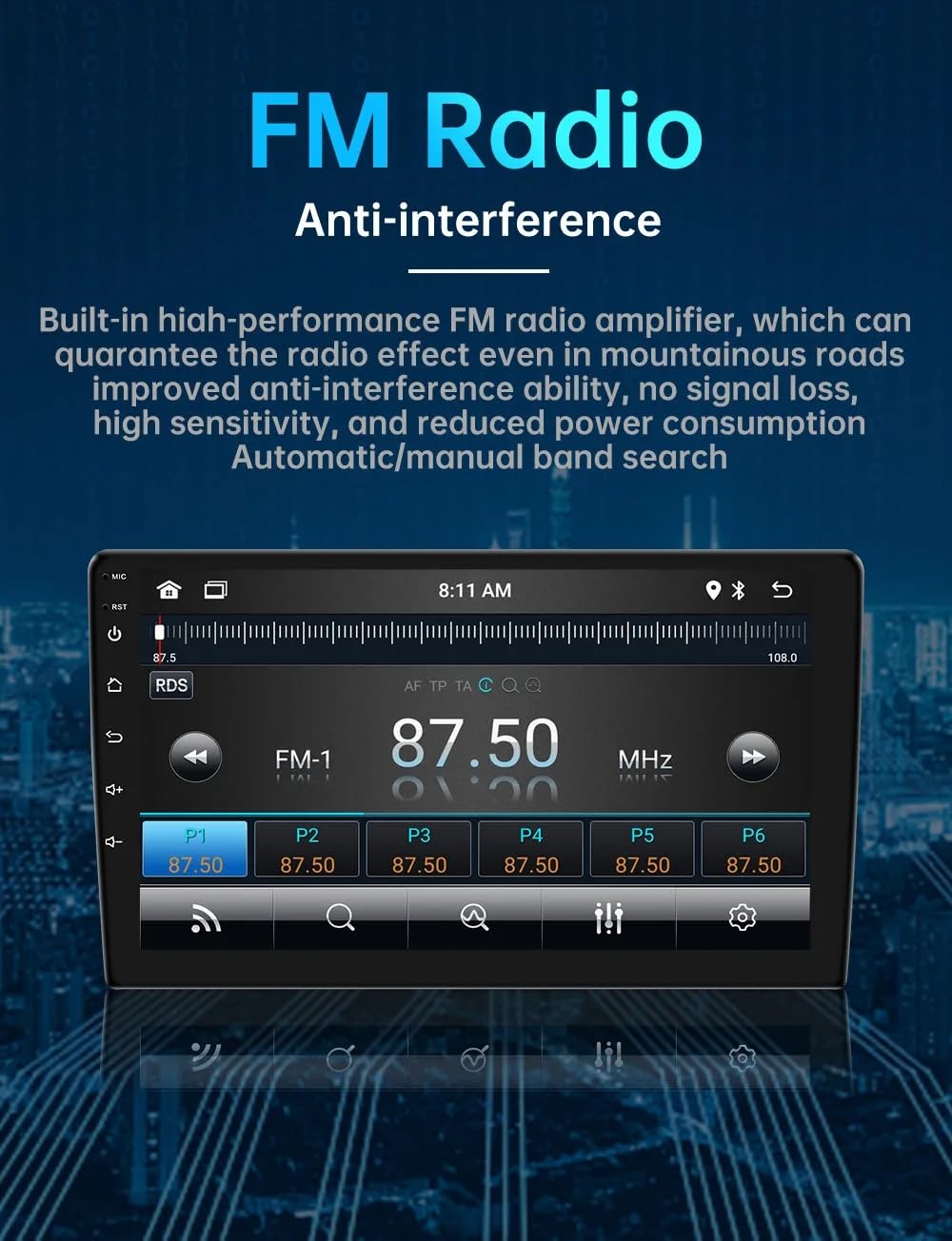 GPS Navi Navigationsgerät für Auto mit Carplay&Android Auto,Europa UK 52 Karten, Lebenslang kostenlosem Kartenupdate(Typ C)