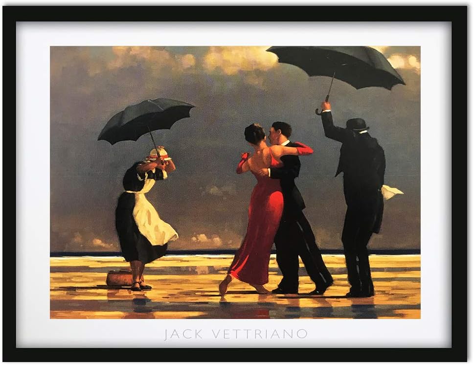 pf+a Framed Jack Vettriano Poster - 50x40cm Jack Vettriano The Singing Butler Framed Art/Framed Jack Vettriano Prints