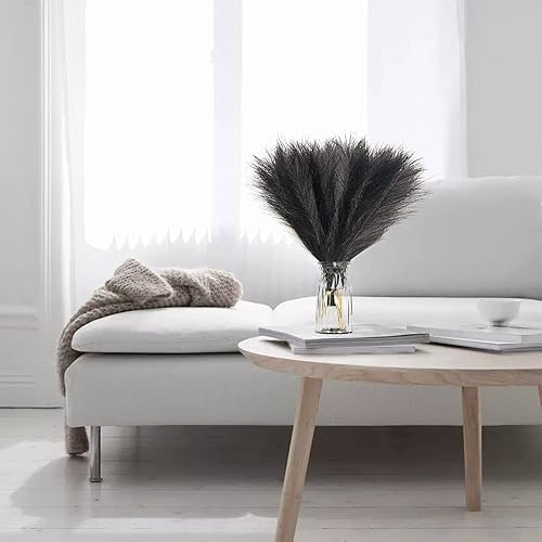 Miniatura 2 de Hierba sintética de las pampas, 6 tallos de hierba artificial de las pampas, hierba pomposa para jarrón pequeño, decoración bohemia del hogar,