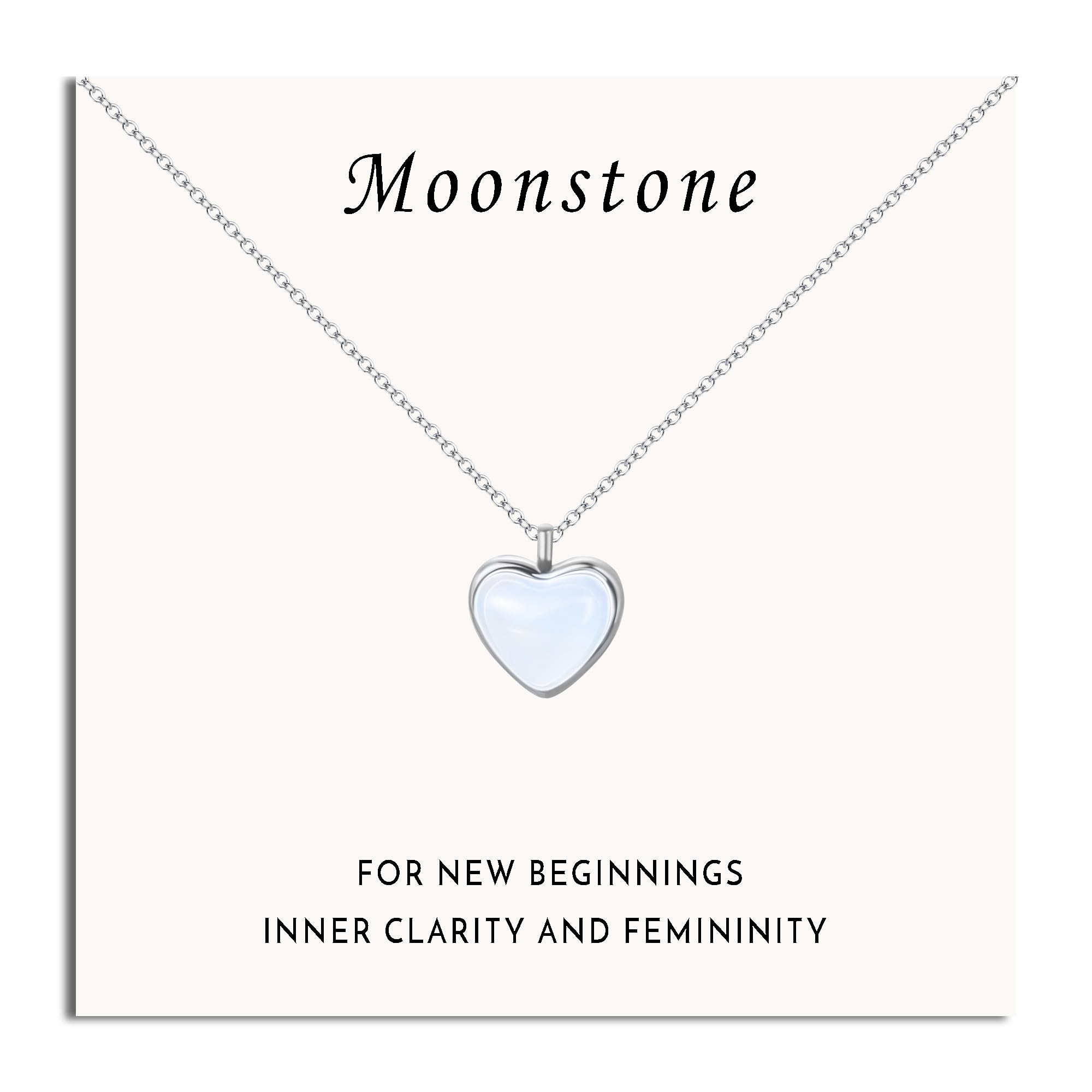 Heart Necklace for Women,Black Tourmaline Red Carnelian Rose Quartz Necklace as Valentine Day Gifts for Girls,Jade Moonstone Necklaces Pink Jewelry Lover Necklaces Anniversary Birthday Gift