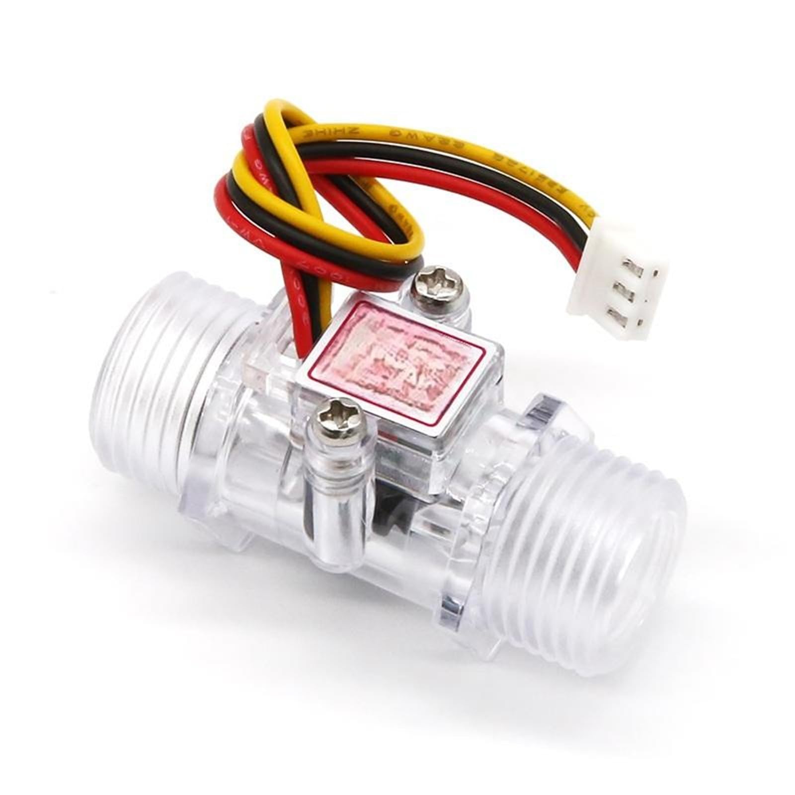 MKHQST Flowmeter 2pcs High-precision G1/2" Male-thread Hall-effect Water Flow Sensor For Pure Systems Features A Transparent Visible Design Model S201C(Transparent)