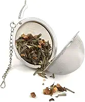 Infusor de Chá Inox Extra Fino com Tampa Ideal para Folhas Soltas e Ervas, Sabor e Propriedades Medicinais Preservadas