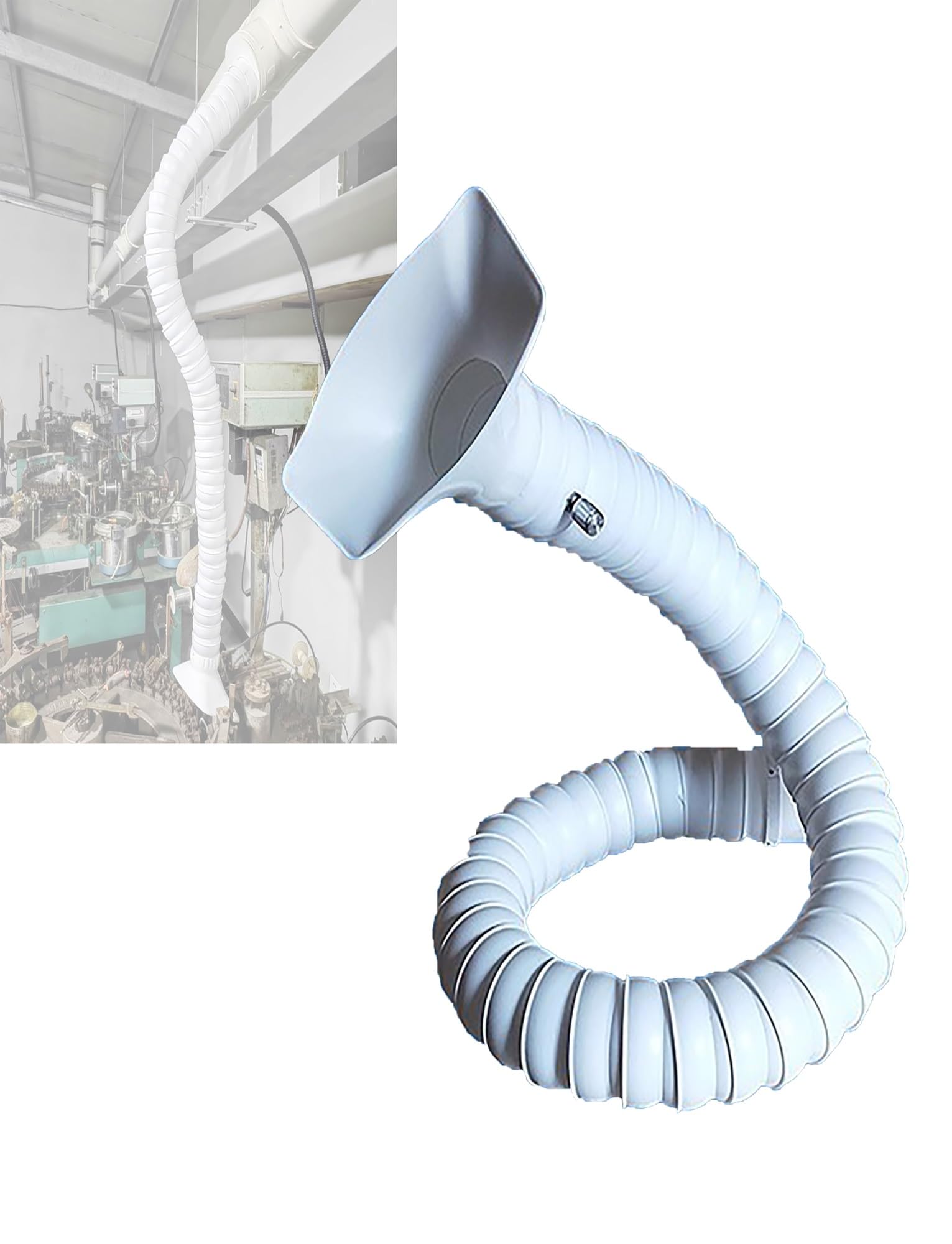 Tubo flessibile articolato con cappuccio, tubo flessibile di aspirazione fumi articolato for saldatura di fumi di saldatura di incisori laser da laboratorio(Color1-7.5cm,L160cm)