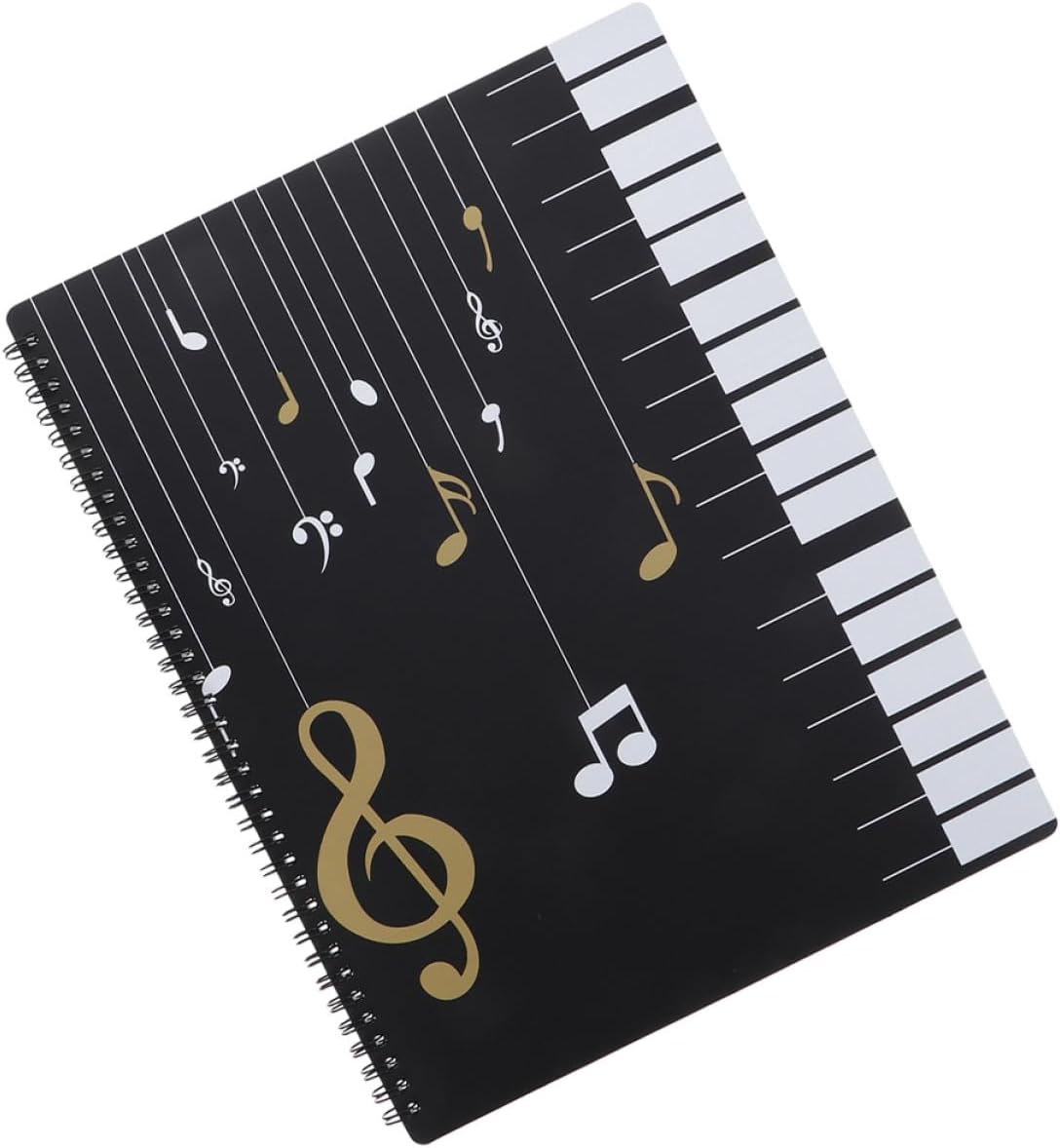 A4 Music Score Folder 30-Page Sheet Music Holder Double-Sided 60-Sheet Capacity for Piano Performance and Document Storage