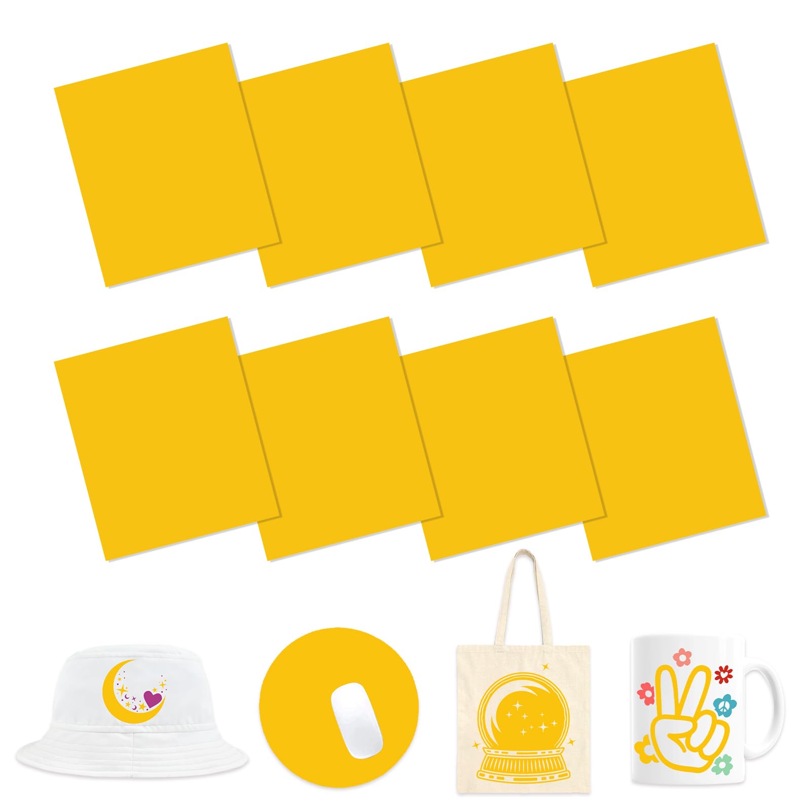 HTVSTD Yellow Sublimation Transfer Ink Paper 8 Sheets 12 * 10in