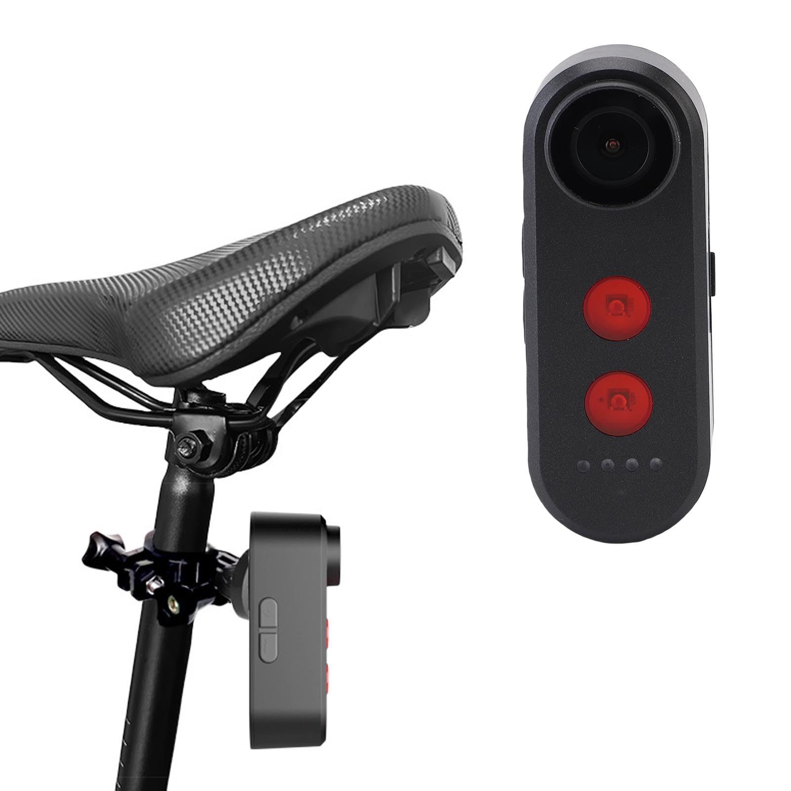 CHICIRIS Kamera Tylna Roweru, Kamera Rowerowa 1080p AI Lampa Ostrzegawcza IPX6 Odporna Deszcz do Jazdy na Zewnątrz (16G)