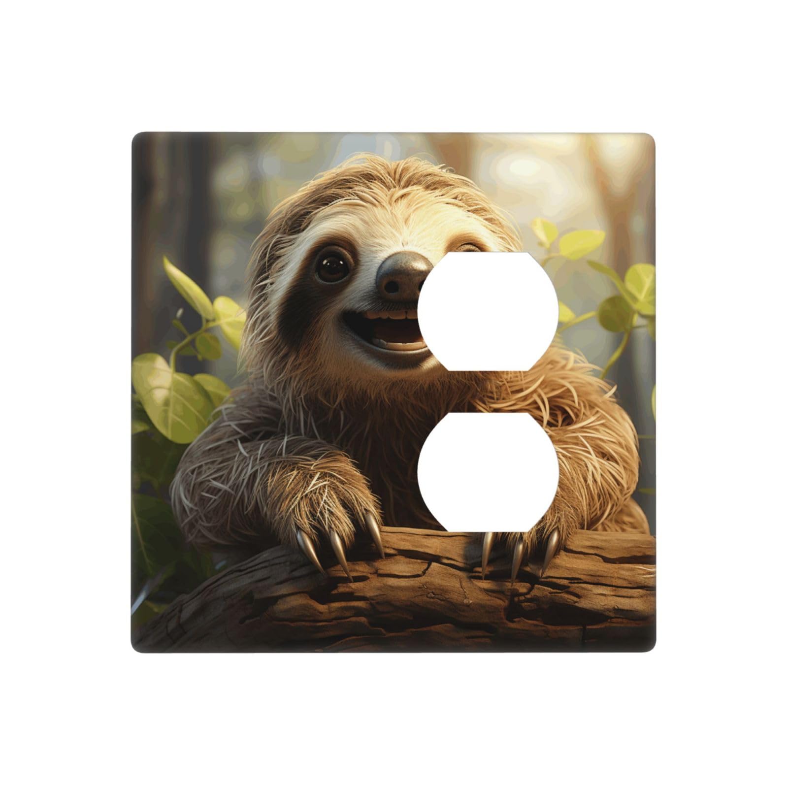 Kloph Style R Decorator Wall Plate 2 Gang Light Switch Covers Cartoon Sloth Wallplate Double Toggle Switch Plate Mid-Size Electrical Outlet Covers Decorative Wall Switch Plate Cover