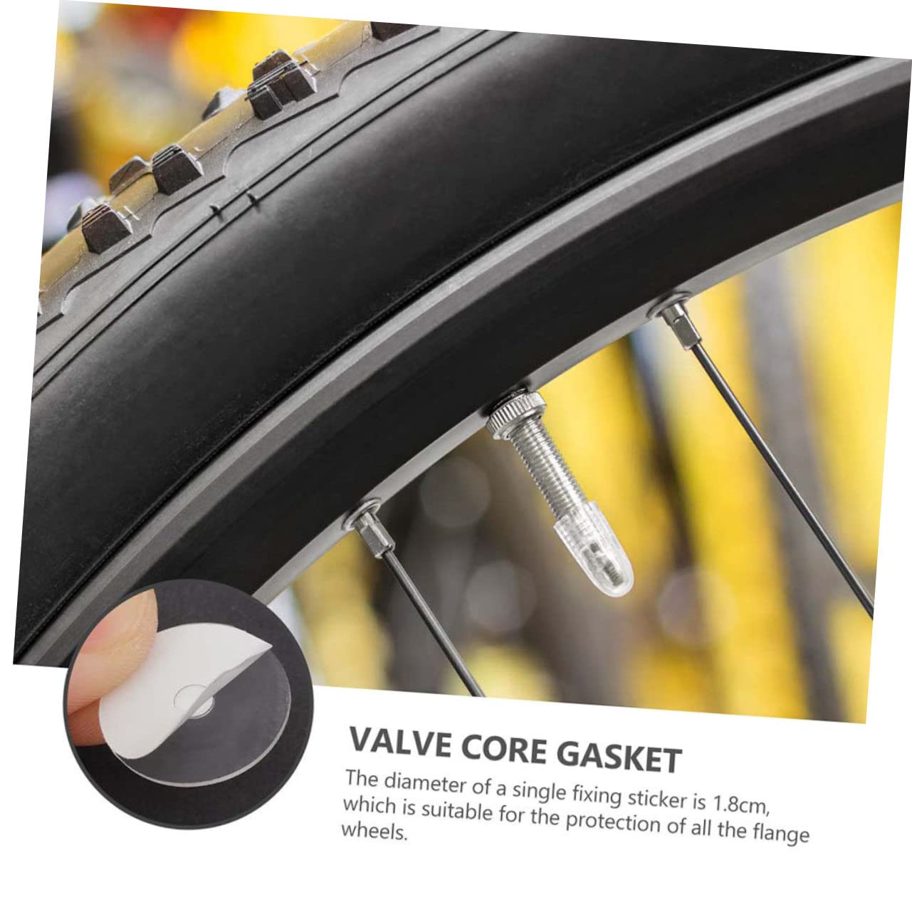 Alipis 30pcs Air Nozzle Fixing Stickers for Bike Tire Gasket Lightweight Easy to Use for Mountain and Road for Flange Wheel