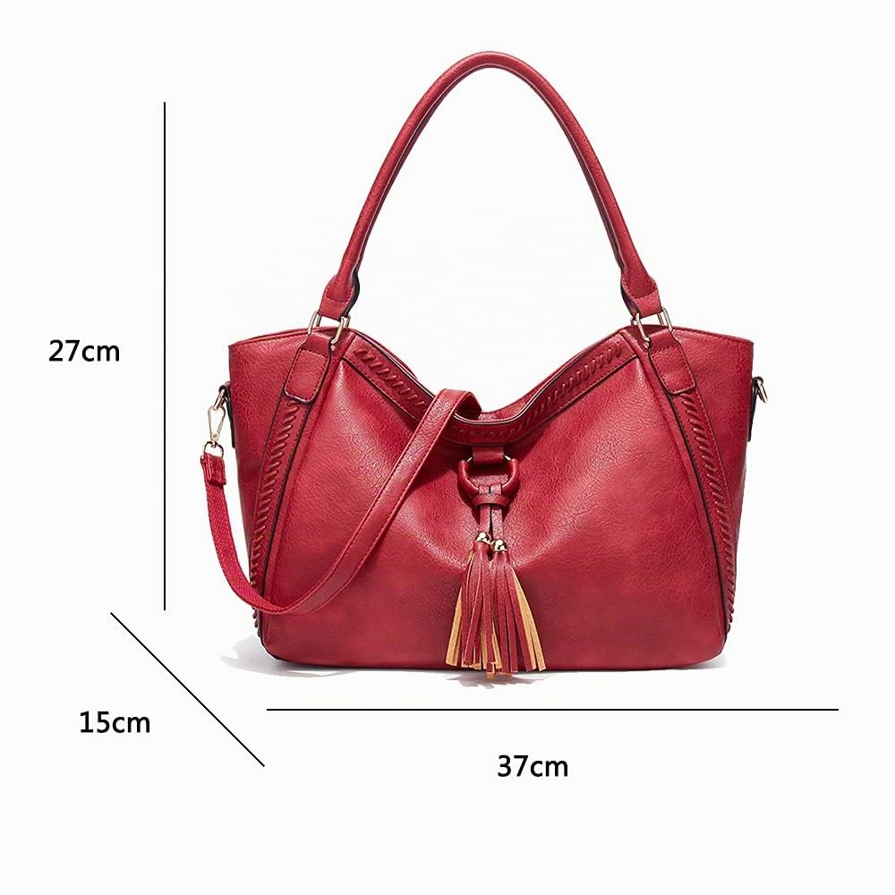 Damen Shopper Tasche aus Leder Große Schultertasche Handtasche Umhängetasche Tote Taschen Elegant Henkeltasche Cross-Body Tasche Hobo Tasche für Dame EINWEG
